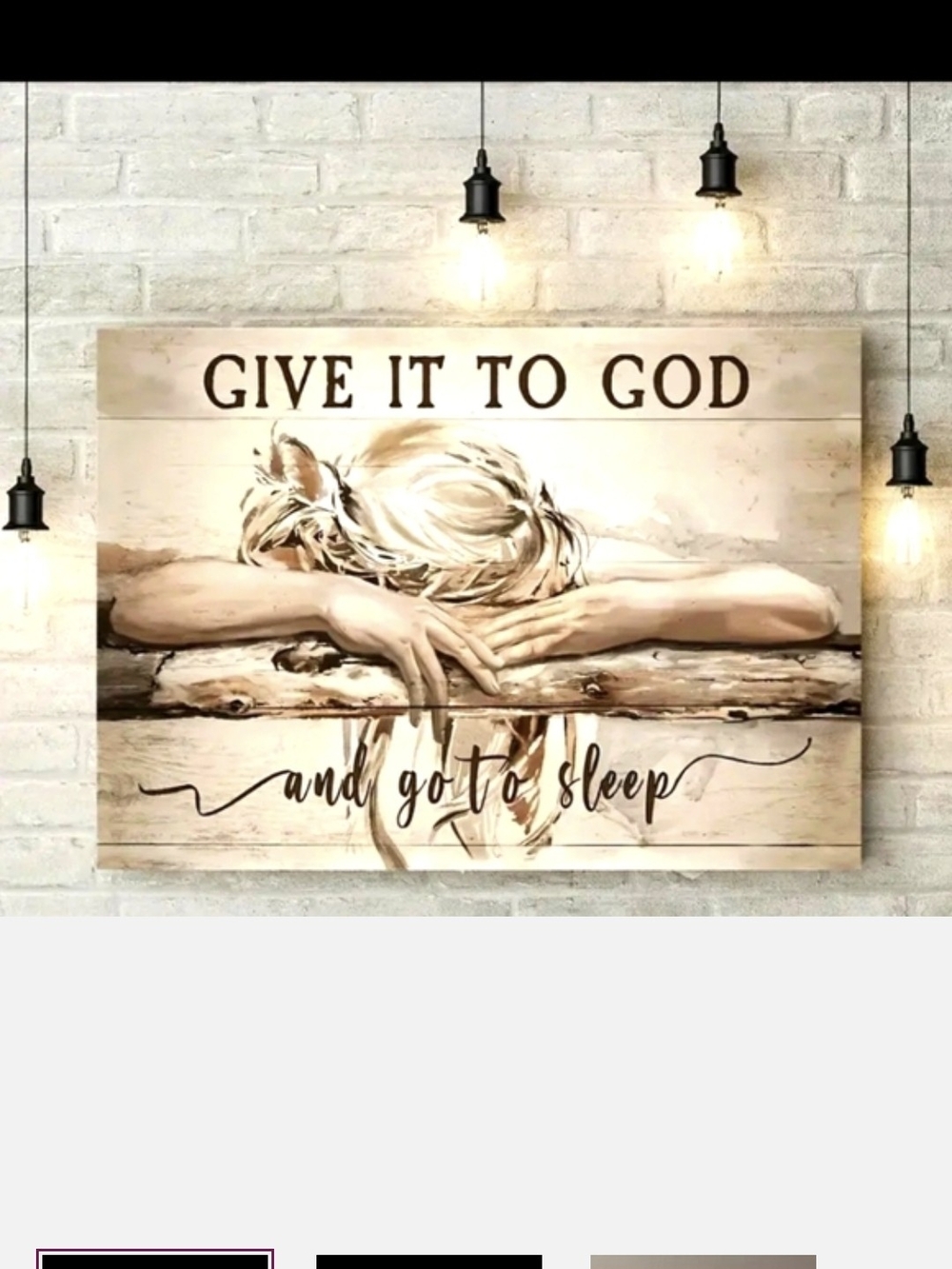 Give It to God Beige Wall Art Sign - Inspirational Home Decor
